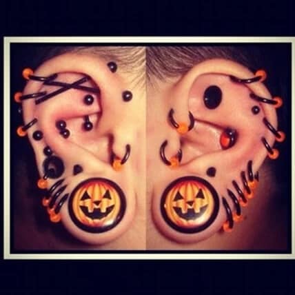 Person with Halloween Earings