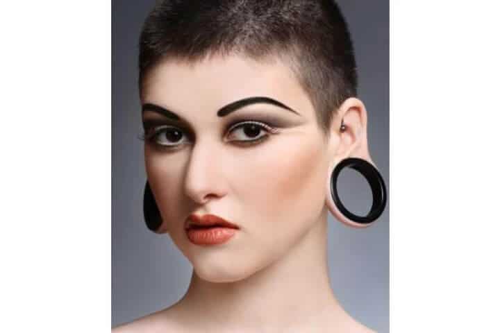 Woman with large gauges