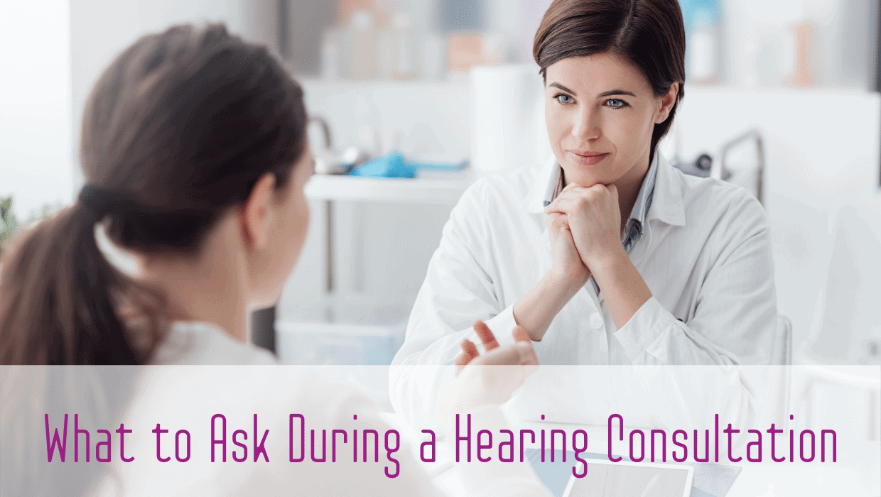Audiologist and patient discussing hearing consultation